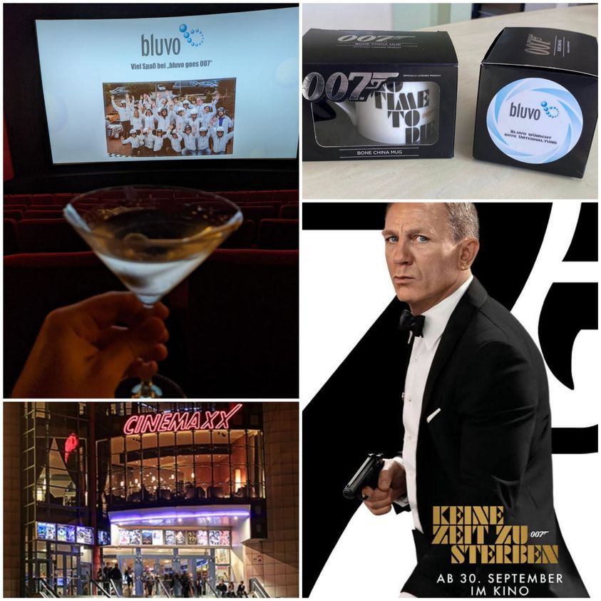 bluvo goes 007! Am Donnerstag hatte nicht nur der neue Bond Premiere, sondern es konnte auch endlich wieder ein bluvo-Event stattfinden! So hatte das ganze bluvo-Team einen unvergleichlich spannenden Abend bei der Premiere von 007 im Cinemaxx Essen! 🎬🍸
